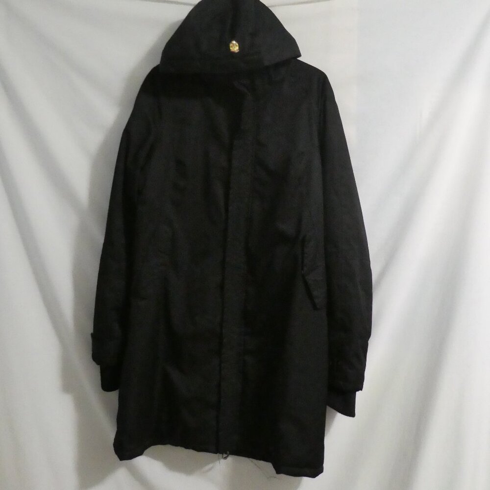 OPPENHEIMER Premium Outerwear | large | Hooded Black Coat | Ribbed Cuffs